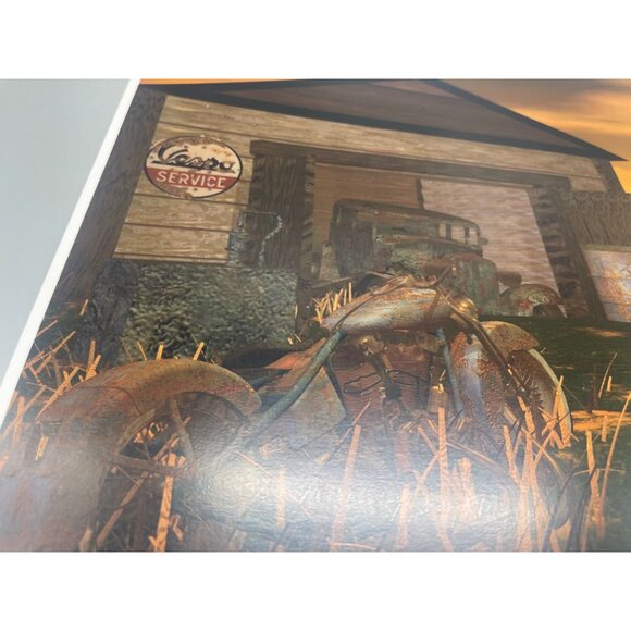 LE GM Harley Davidson motorcycle print artwork signed Wright 6/50 16x12" READ - Picture 4 of 7